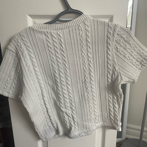 Zara White Short Sleeve Shirt, Large - Picture 2 of 4